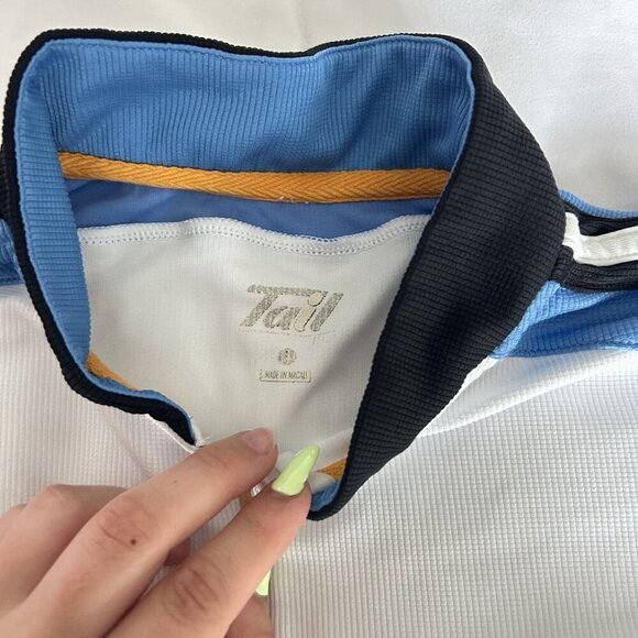 Tail Womens Large L Tank Top Polo Golf Sleeveless Tennis 1/4 Zip Blue White - Picture 3 of 6